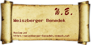 Weiszberger Benedek névjegykártya