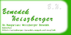 benedek weiszberger business card